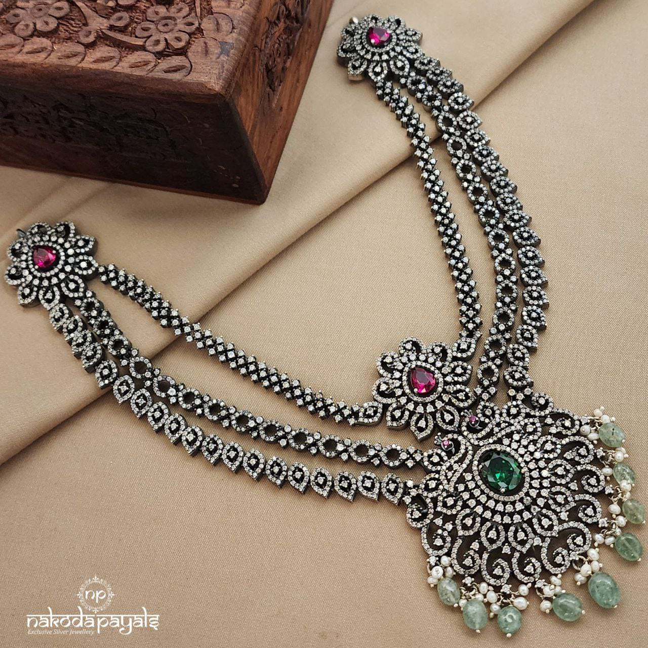 Glorious CZ Green Drop Neckpiece (N10927)