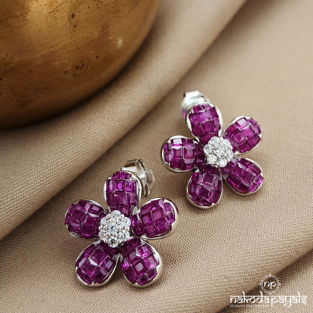 Petalite Flower Earrings (St3404)