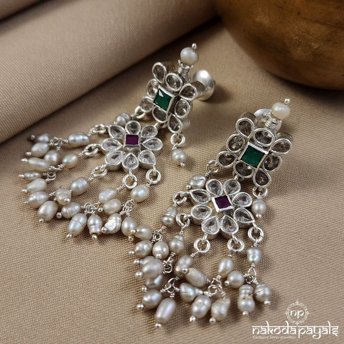 Pearled Drop Kemp Earrings (C3171)