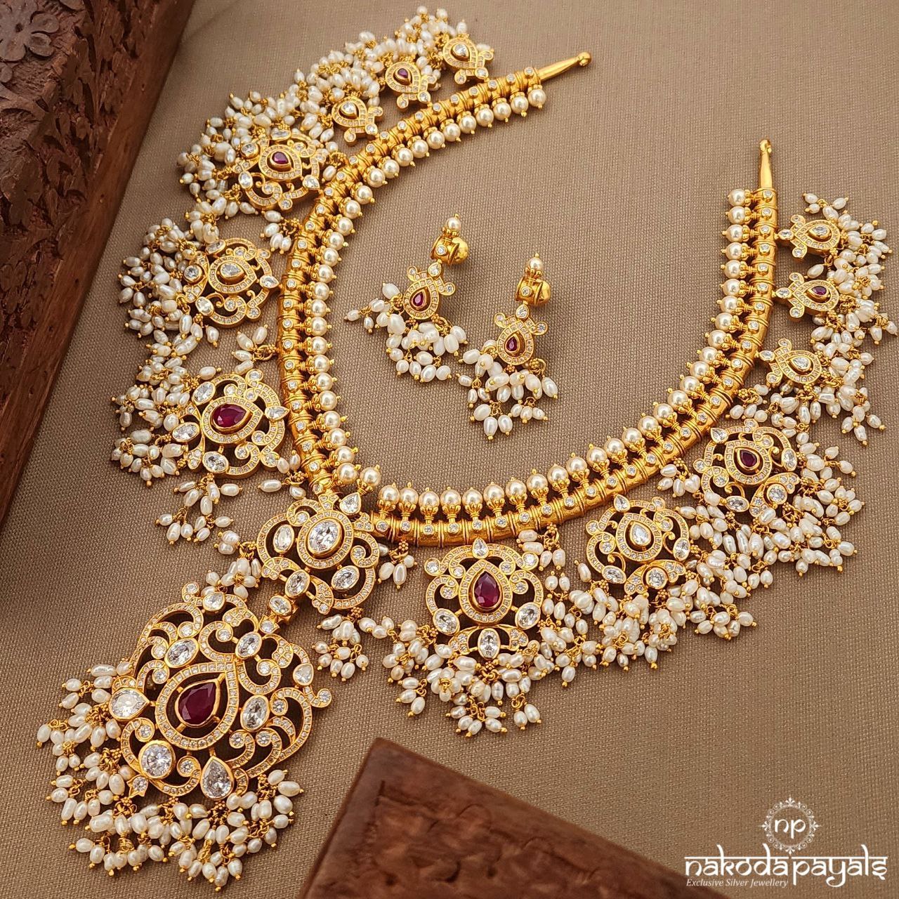 Sparkling Guttapusalu Neckpiece Set (Gn9682)