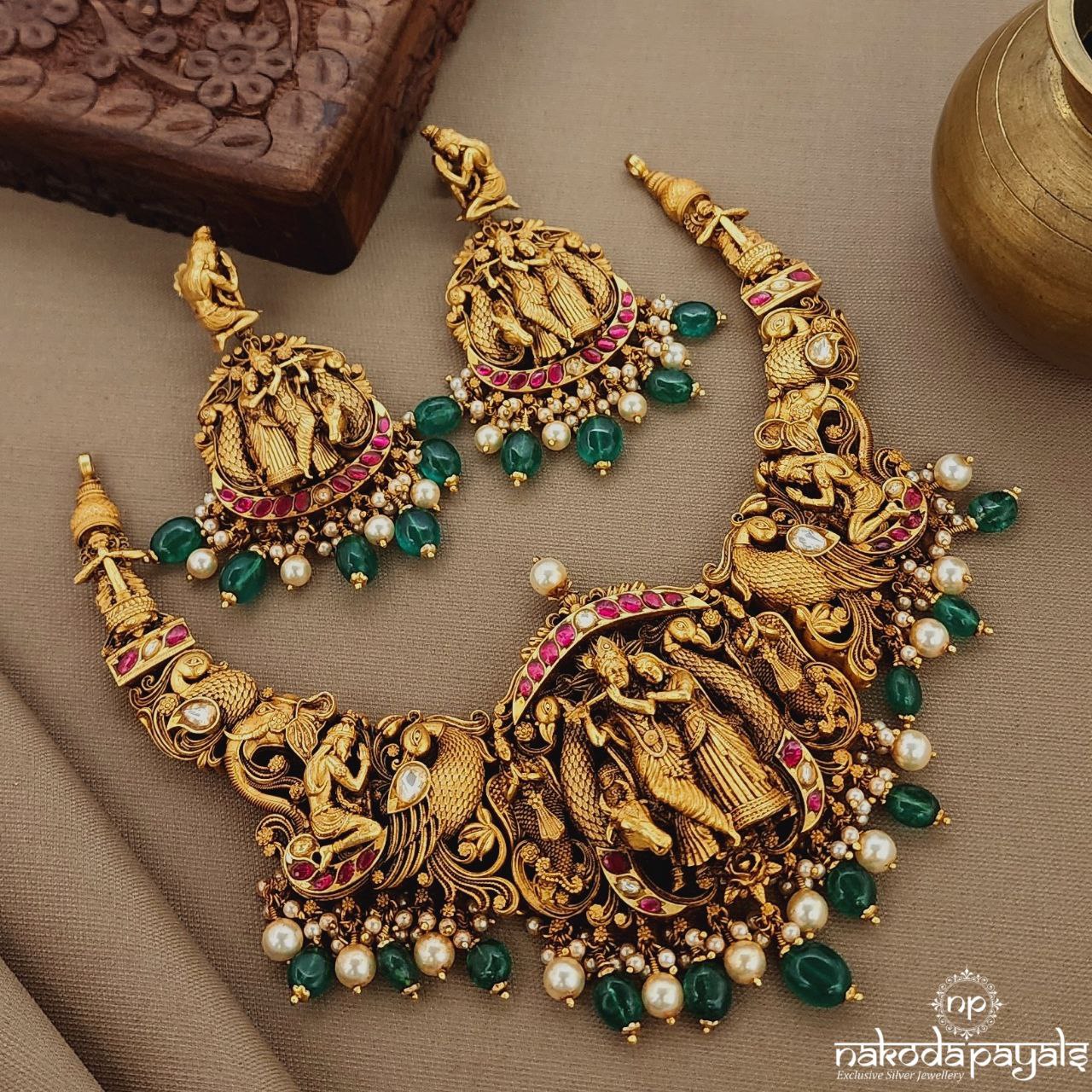 Radhakrishnan Kundan Hasli With Earrings (Gn9589)
