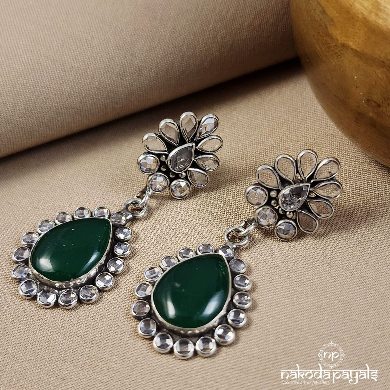 Emerald Green Drop Earrings (C3193)
