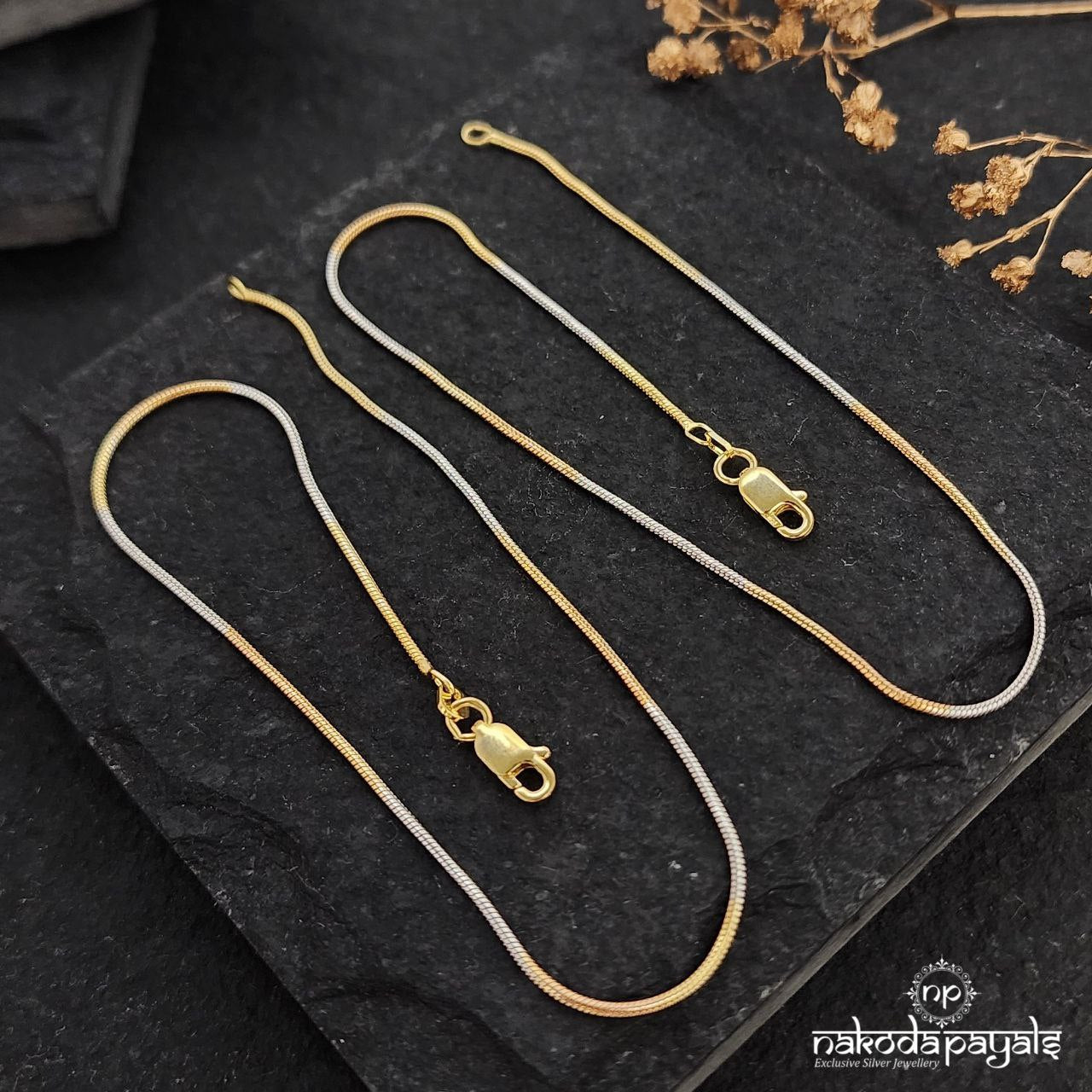 Triple Color Snake Chain Anklets (A6155)