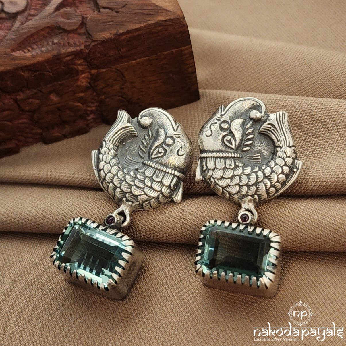 Peacock Drop Earrings (C3859)