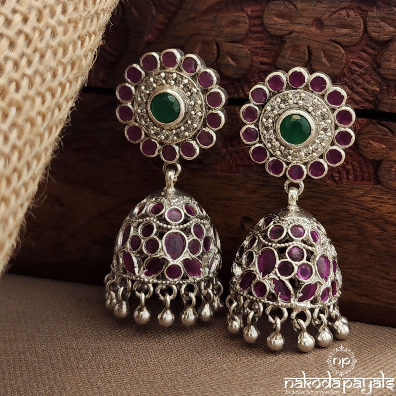 Green Dot Jhumka (J1549)