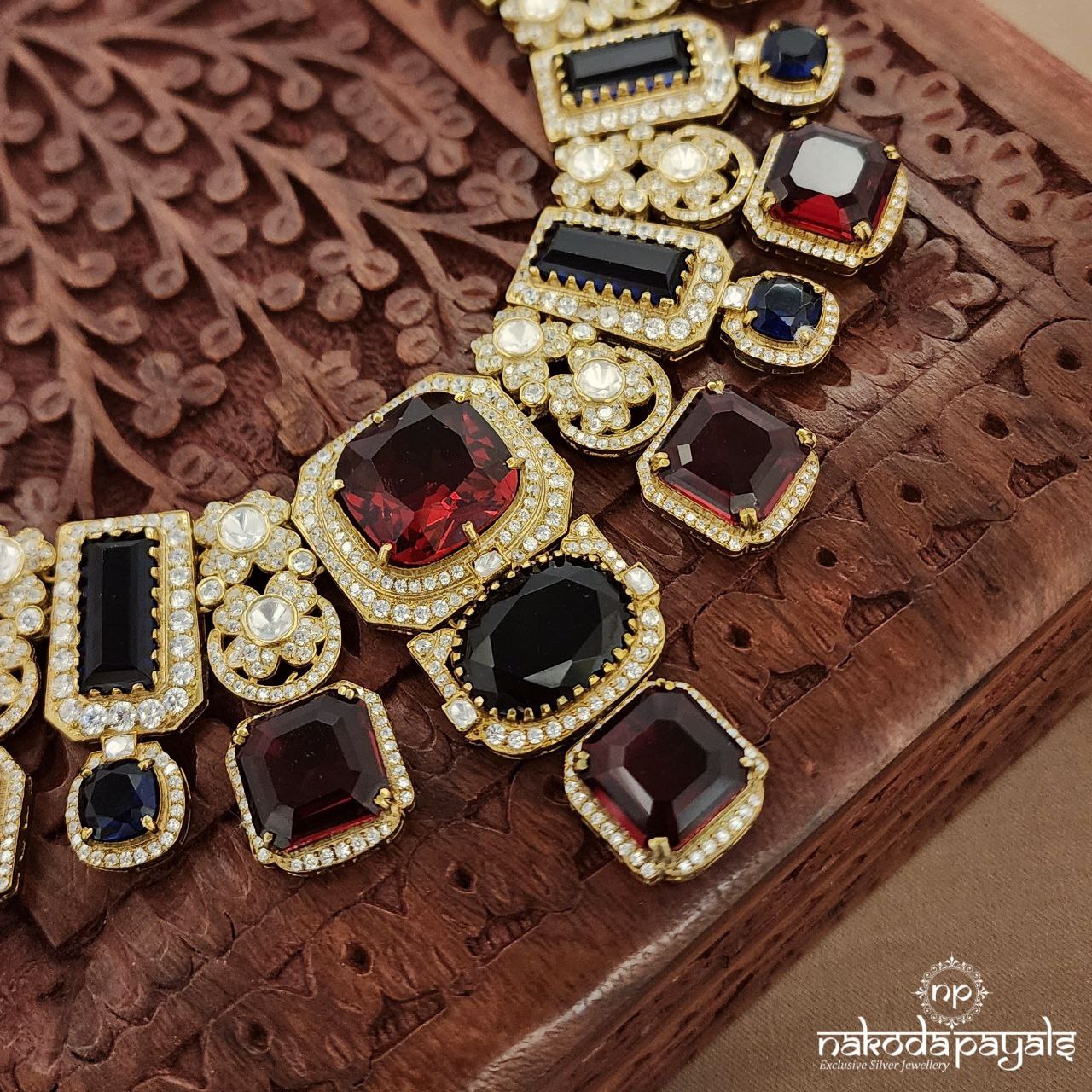 Eye Catching Moissanite Neckpiece With Earrings (Gn9181)