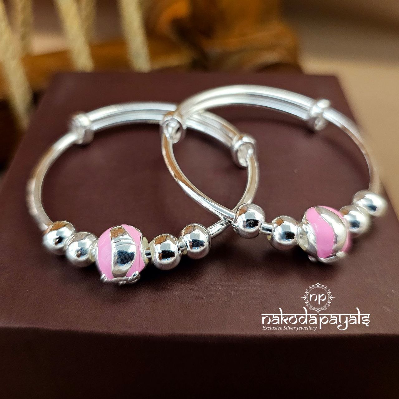 Pink Ball Kada Pair (Ka9452)