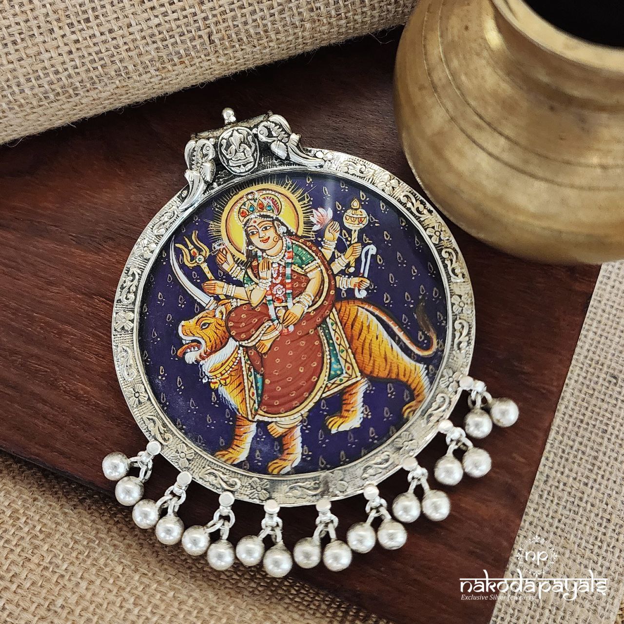 Durga Devi Painted Pendant (P2324)