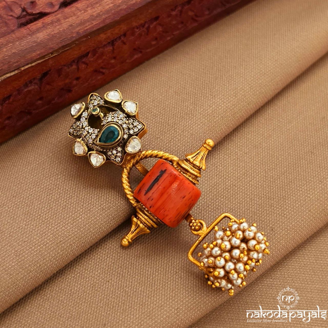 Moissanite Sunset Coral Pendant (Gp2183)