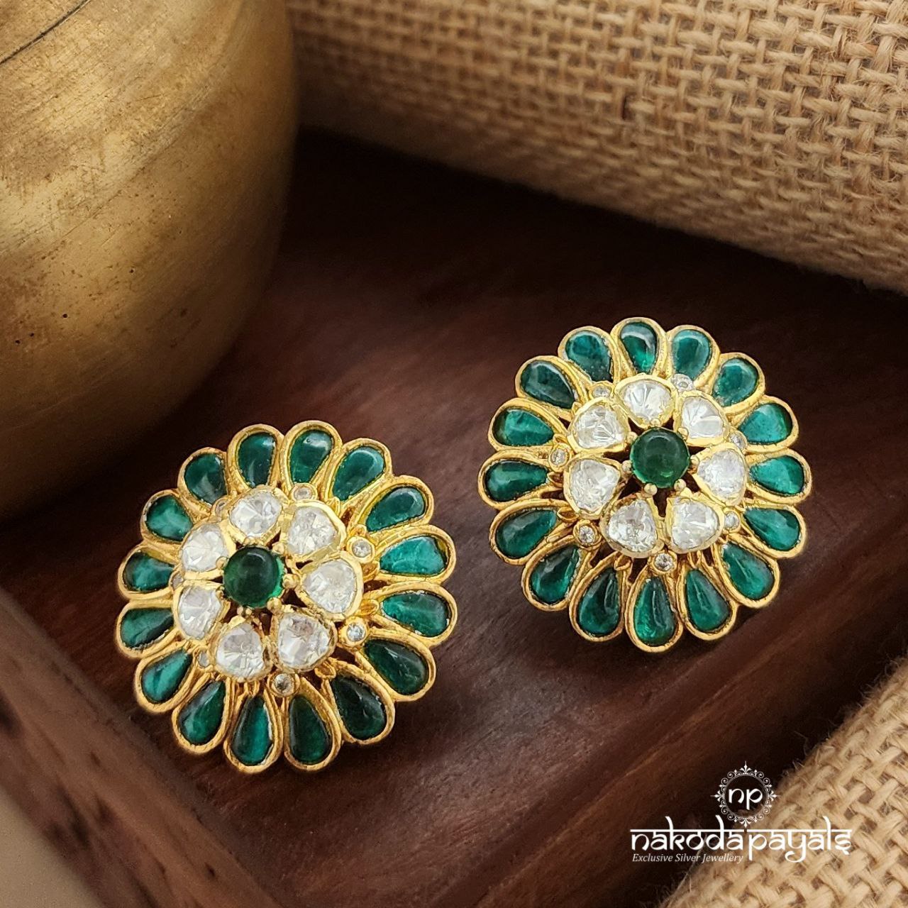 Green Moissanite Studs (Ge9114)