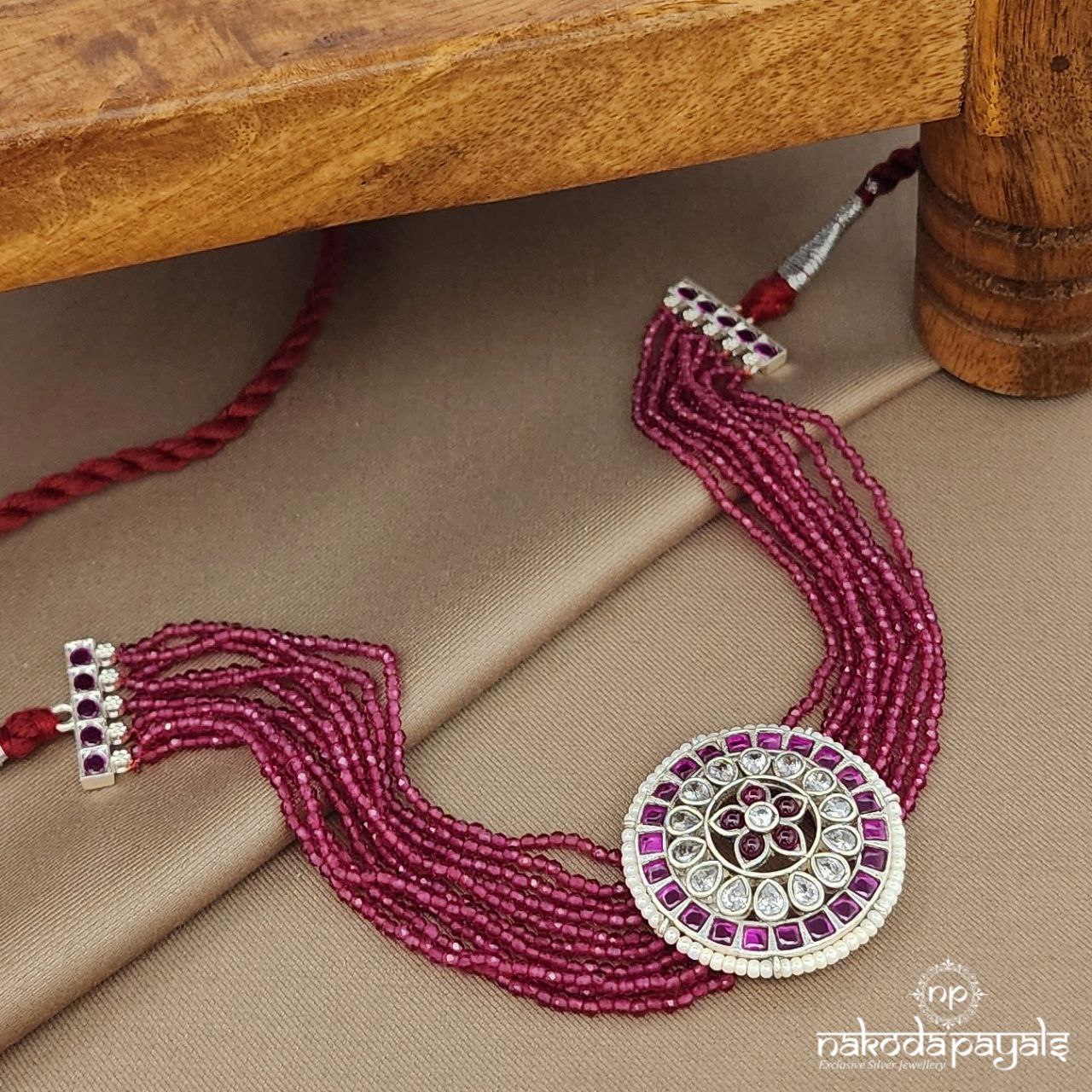 Pink Bead Circular Choker (N11085)