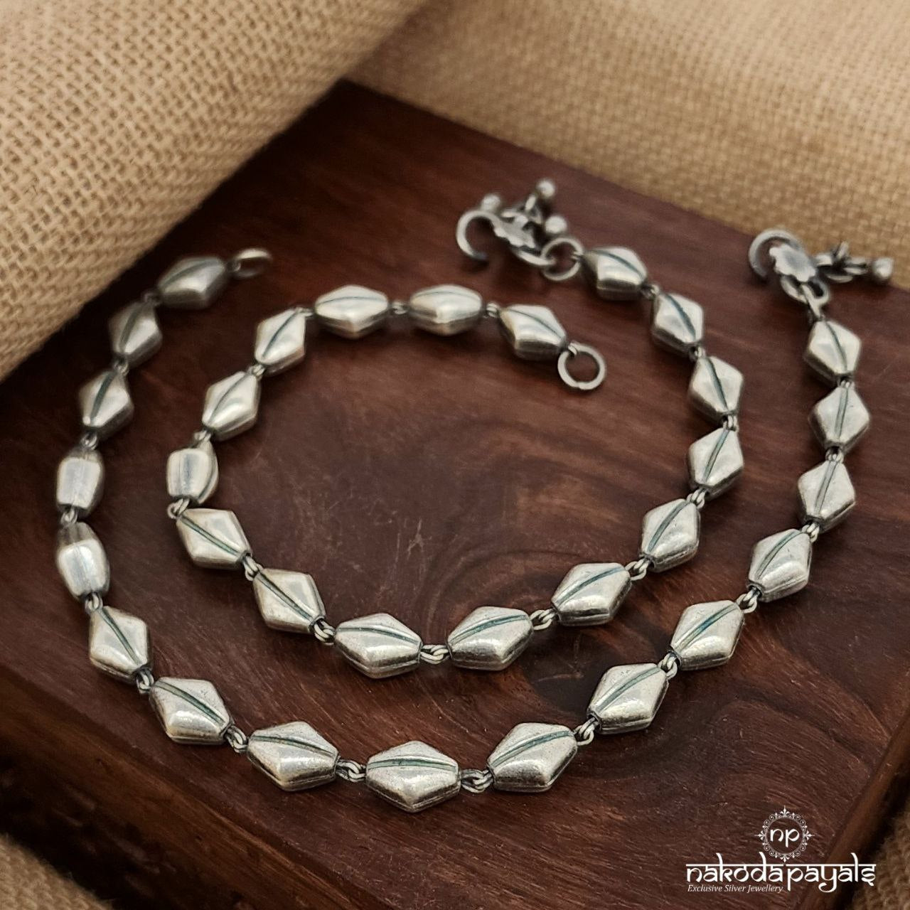 Almond Linked Ball Anklets (A6447)