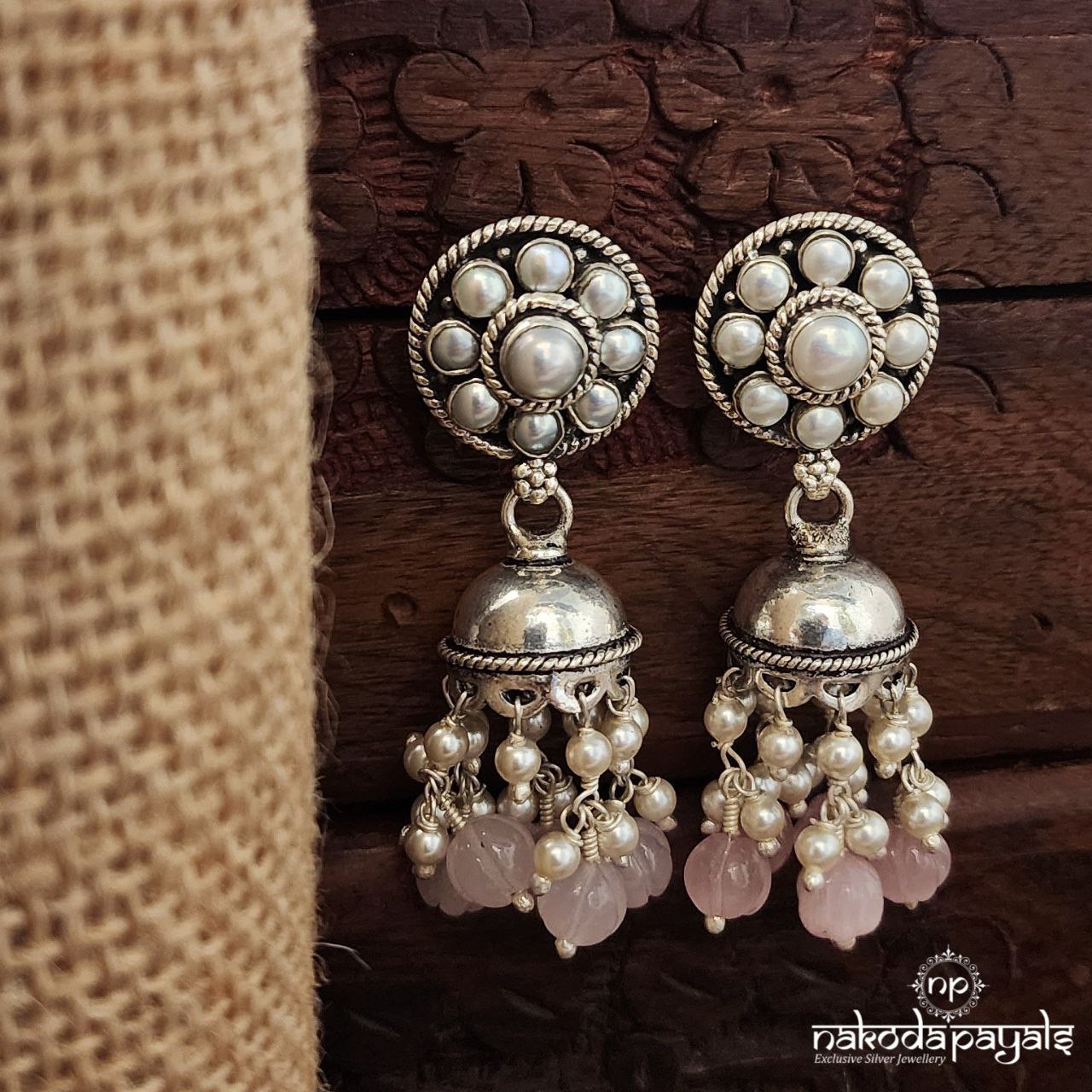 Gorgeous Pink Pearl Jhumka (J1378)