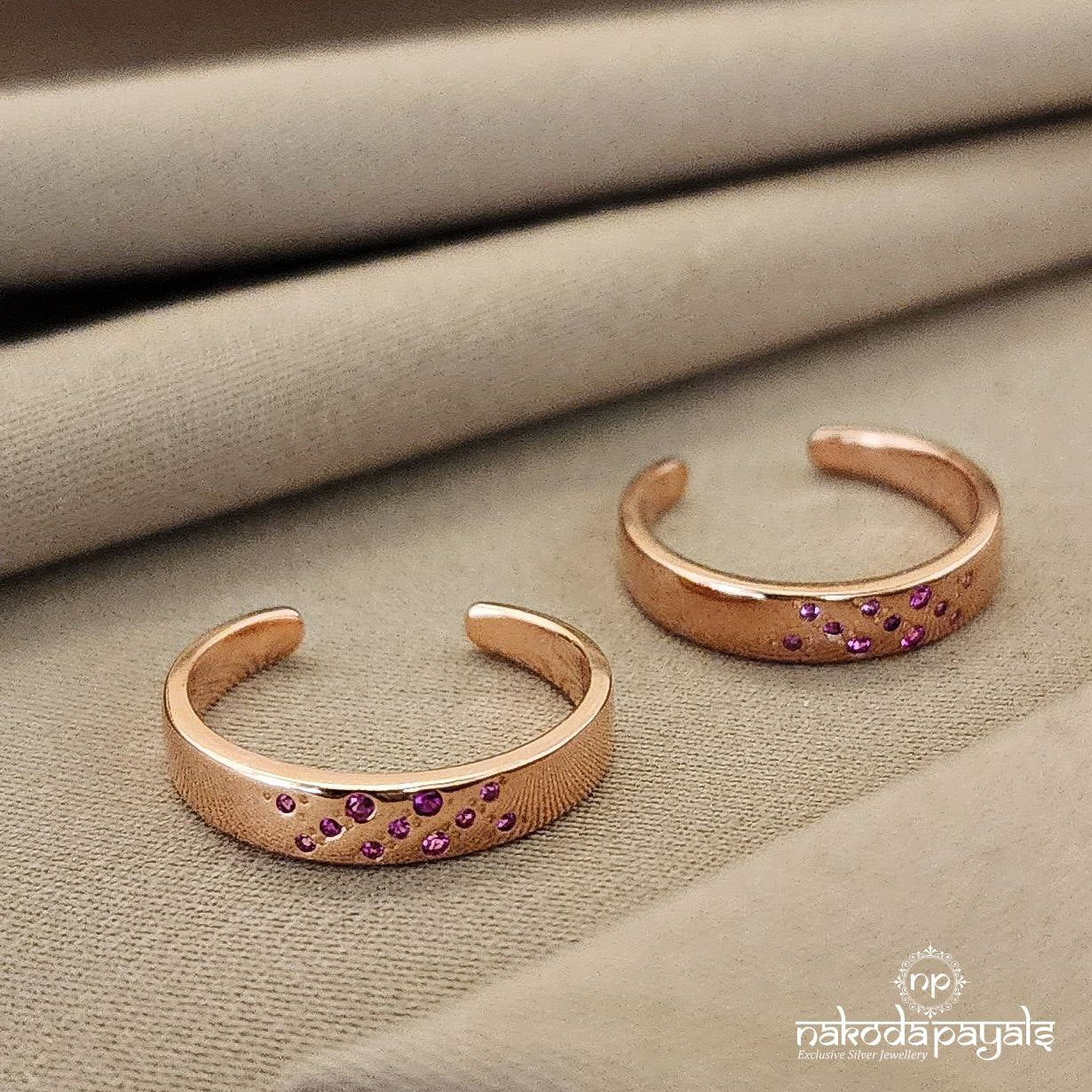 Rose Gold Ruby Toerings (T4242)