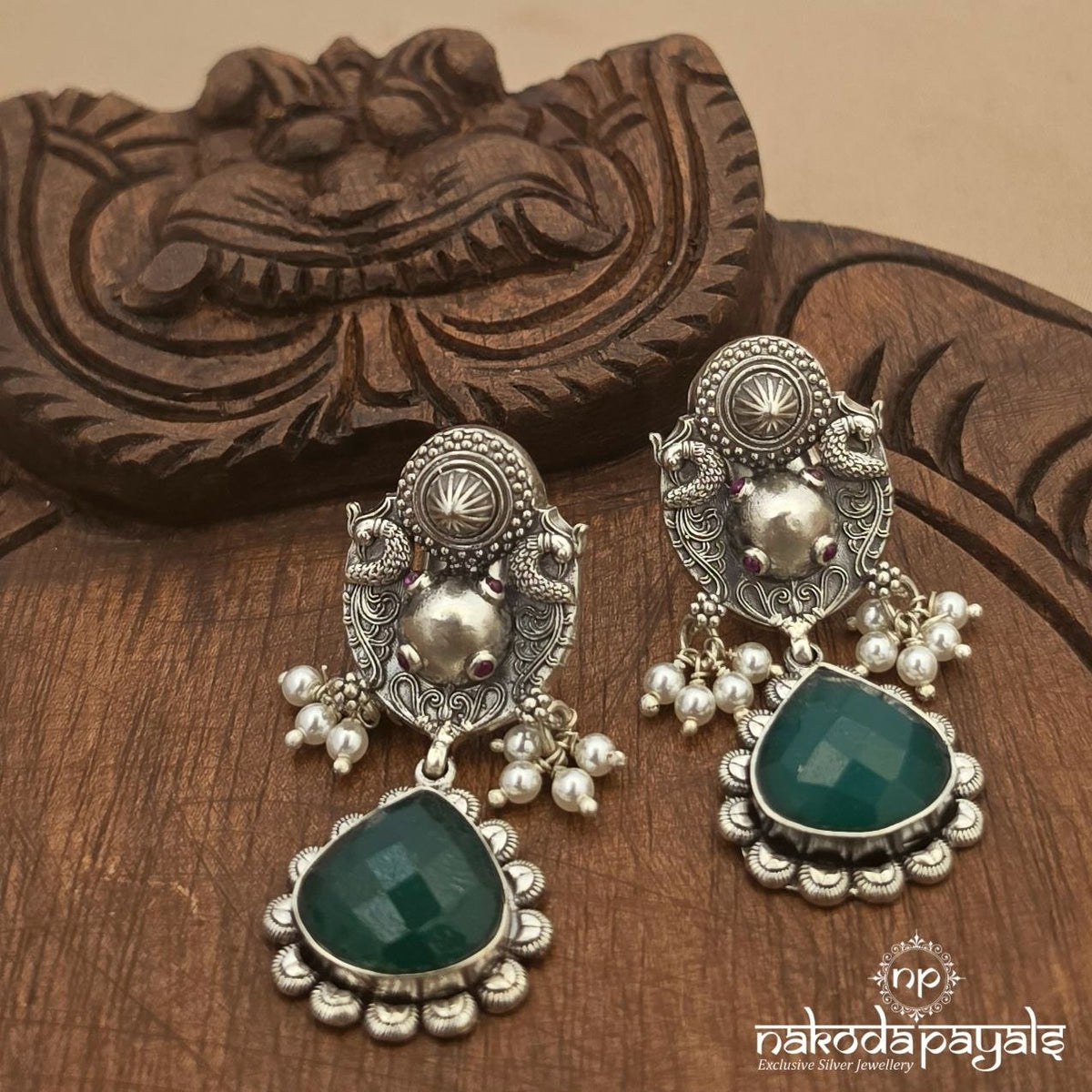 Peacock Green Chandbali (C4325)