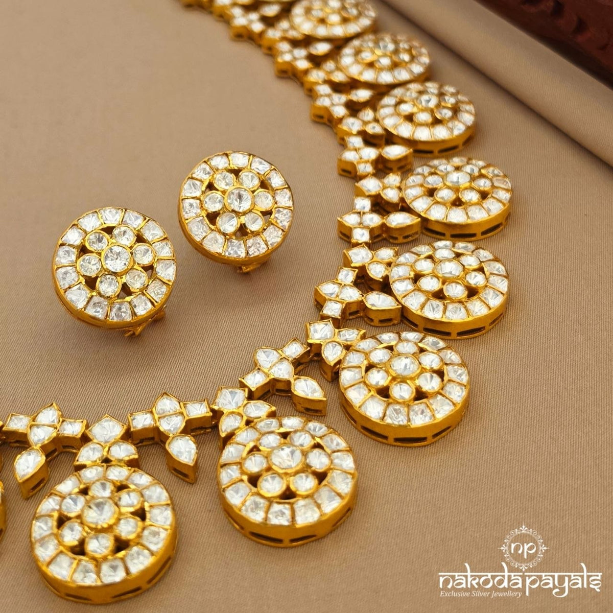 Moissanite Bottu Mala With Earring (Gn10918)