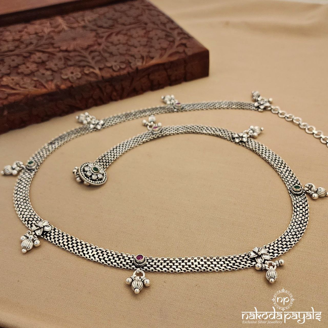 Oxidised Dangling Waist Belt (D0225)