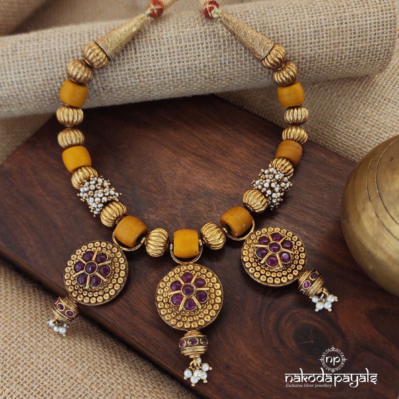 Pink Pearled Drop Neckpiece (Gn8275)