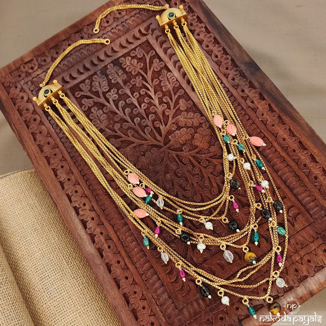 Unique Multicolor Drop Neckpiece (Gn9429)