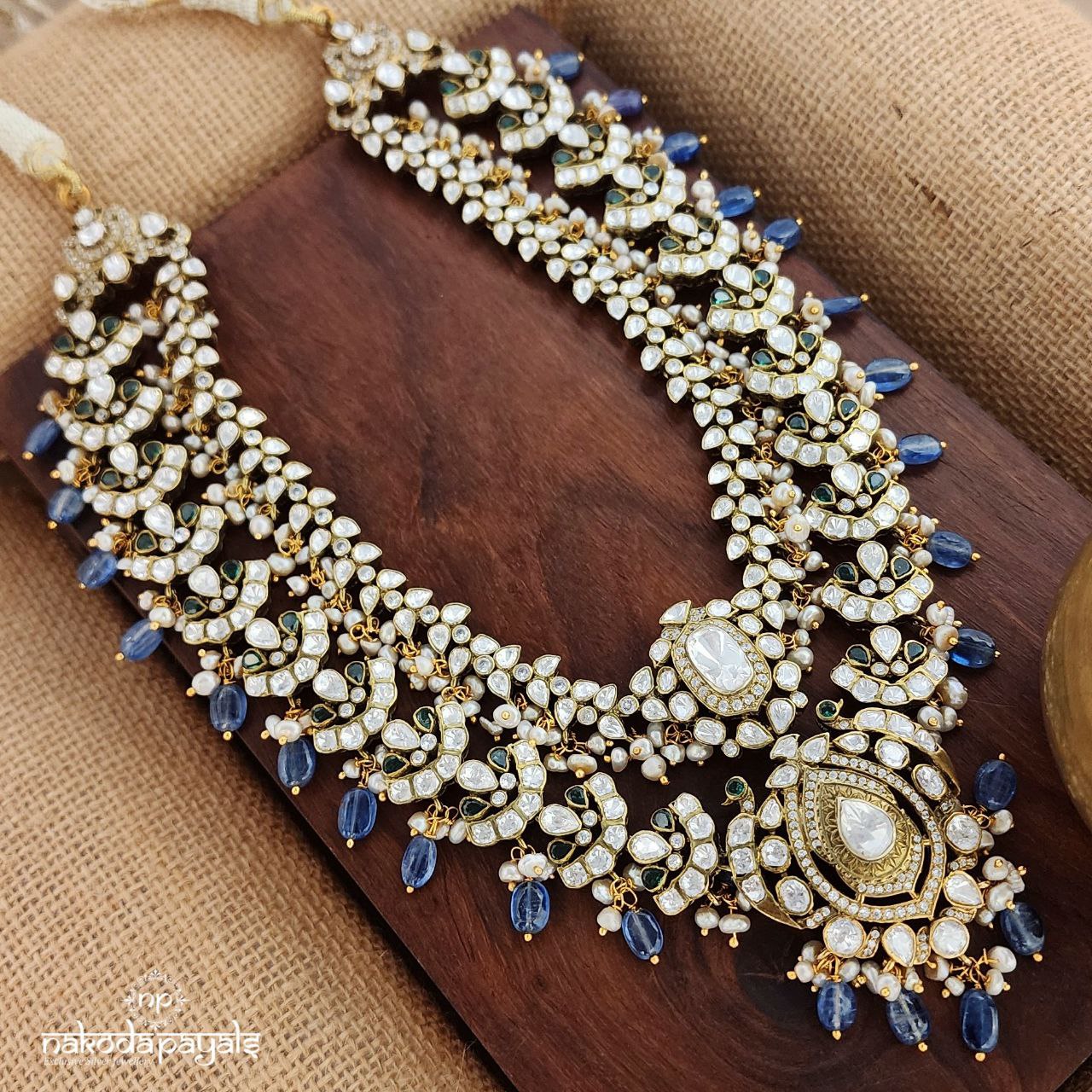 Grand Blue Drop Moissanite Neckpiece (Gn8875)