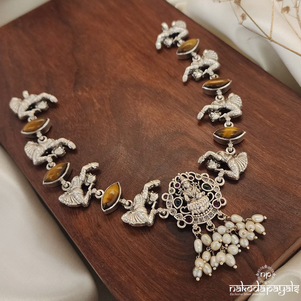 Tiger Eye Lakshmi Neckpiece (N10138)