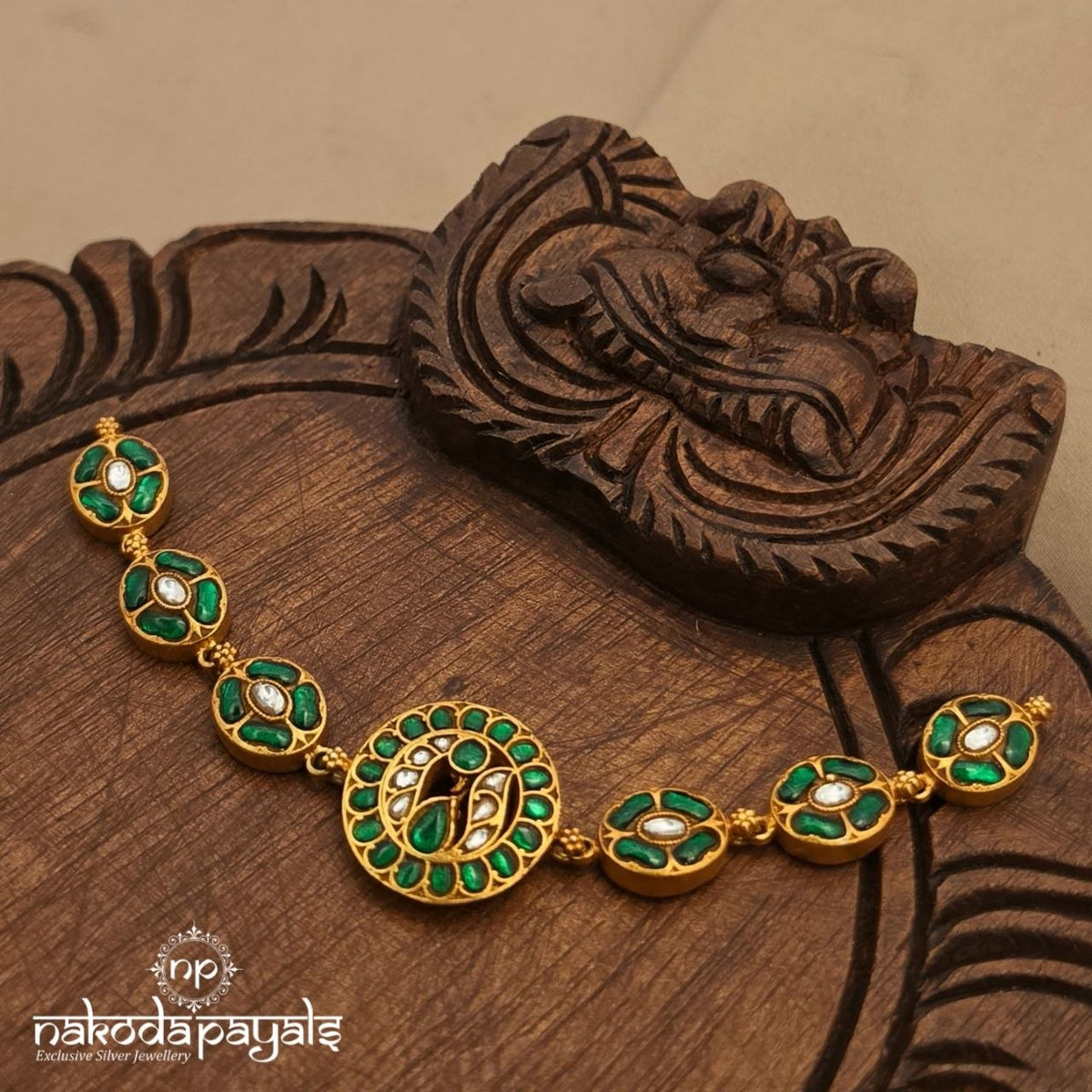 Greenish Kundan Peacock Choker (Gn11099)