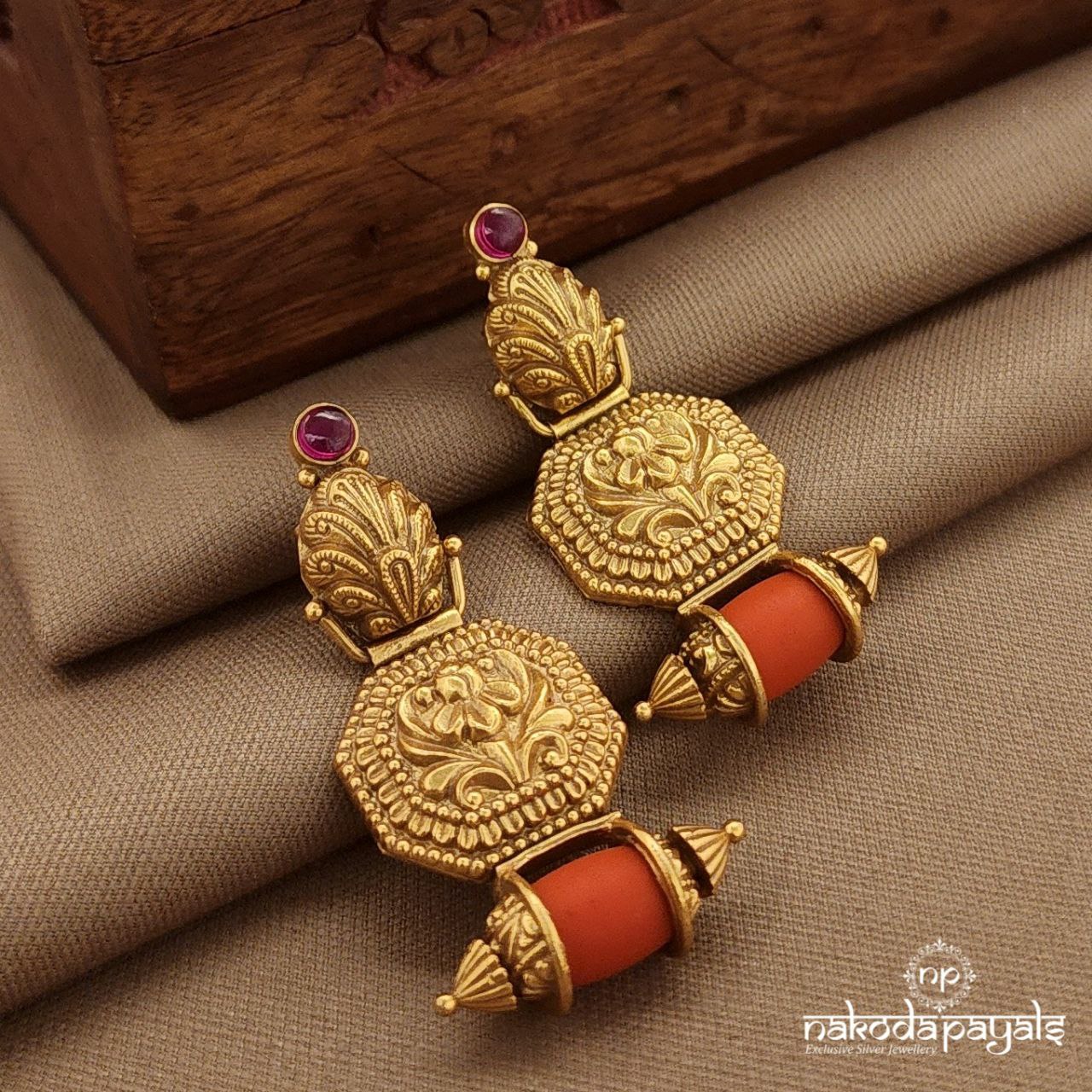 Coral Drop Earrings (Ge10267)