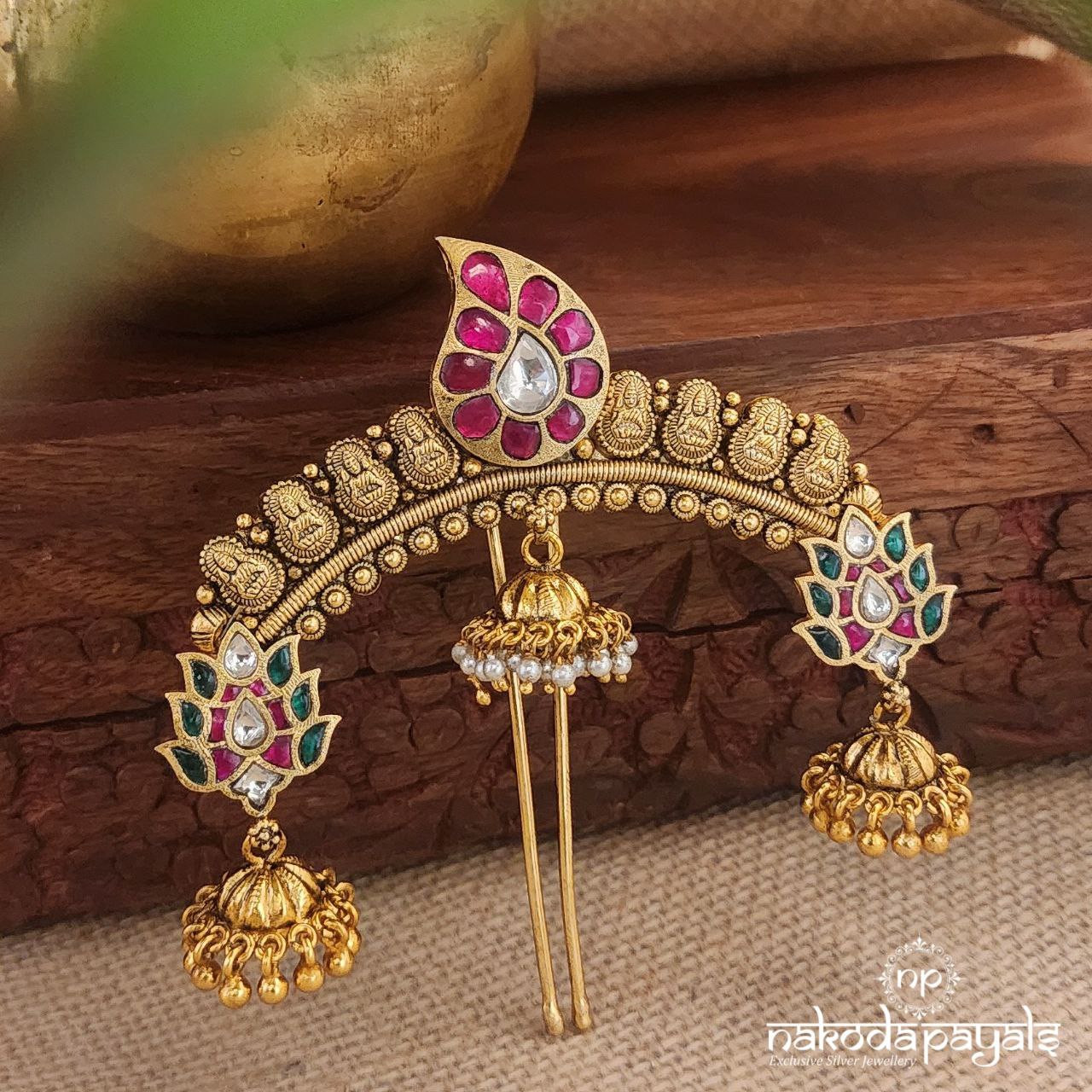 Graceful Kundan Jhumka Hair Accessory (Ha0022)