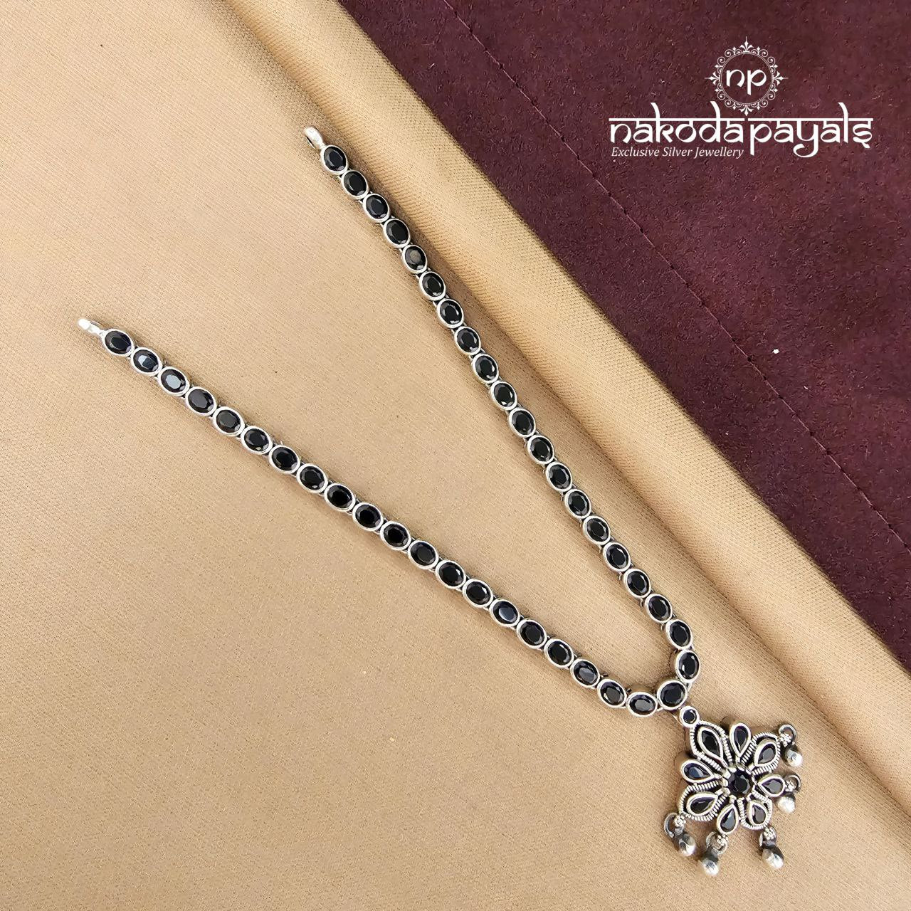 Black Ball Drop Neckpiece (N11591)