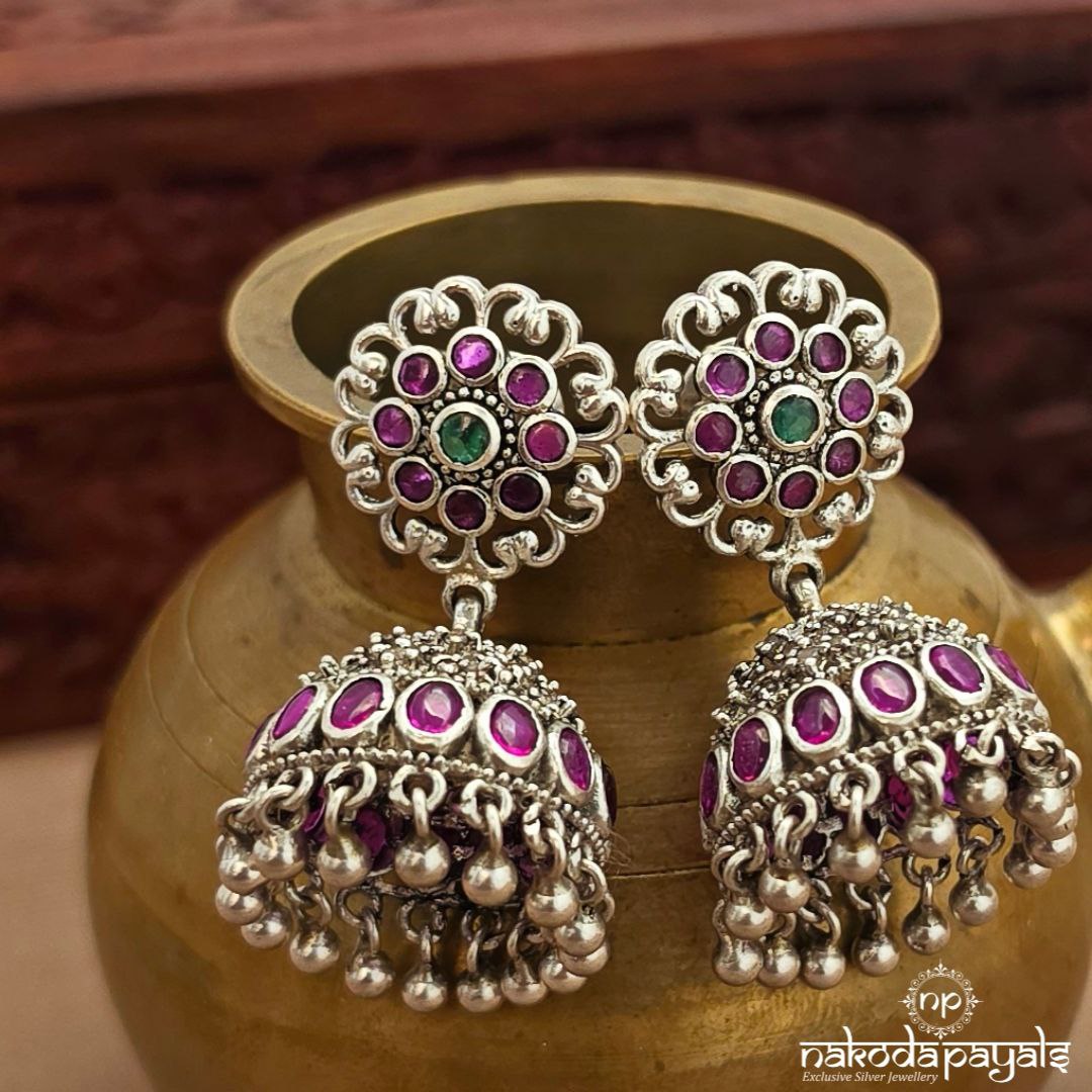Pink Oval Jhumka (J1570)