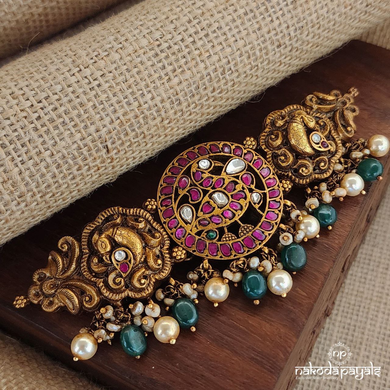 Peacock Charm Kundan Neckpiece (Gn8389)