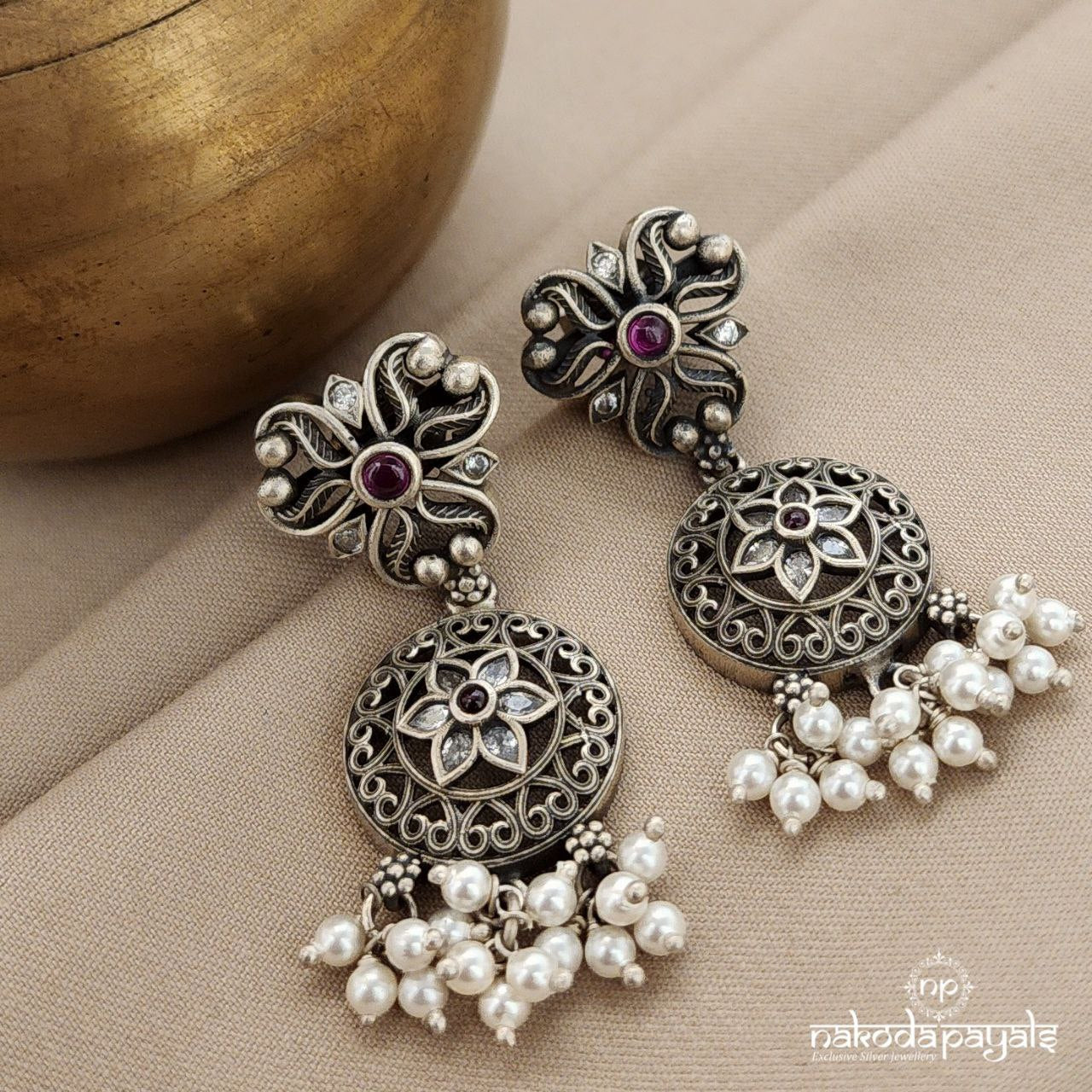 Traditional Pearled Drop Earrings (C3548)