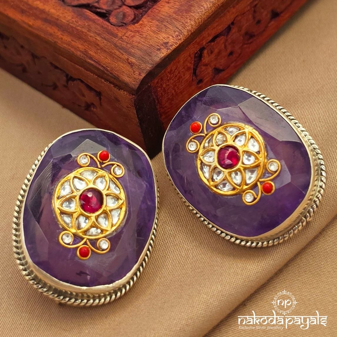 Bold Amethyst Studs (C3991)