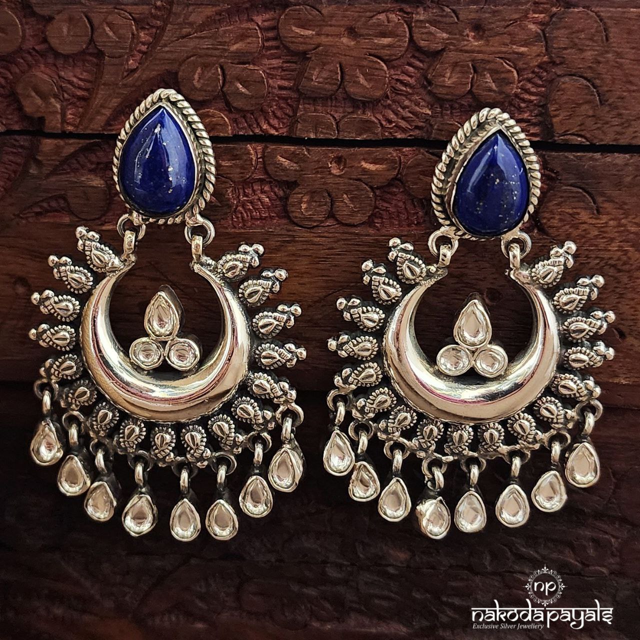 Emerald Blue Chandbali (C3635)