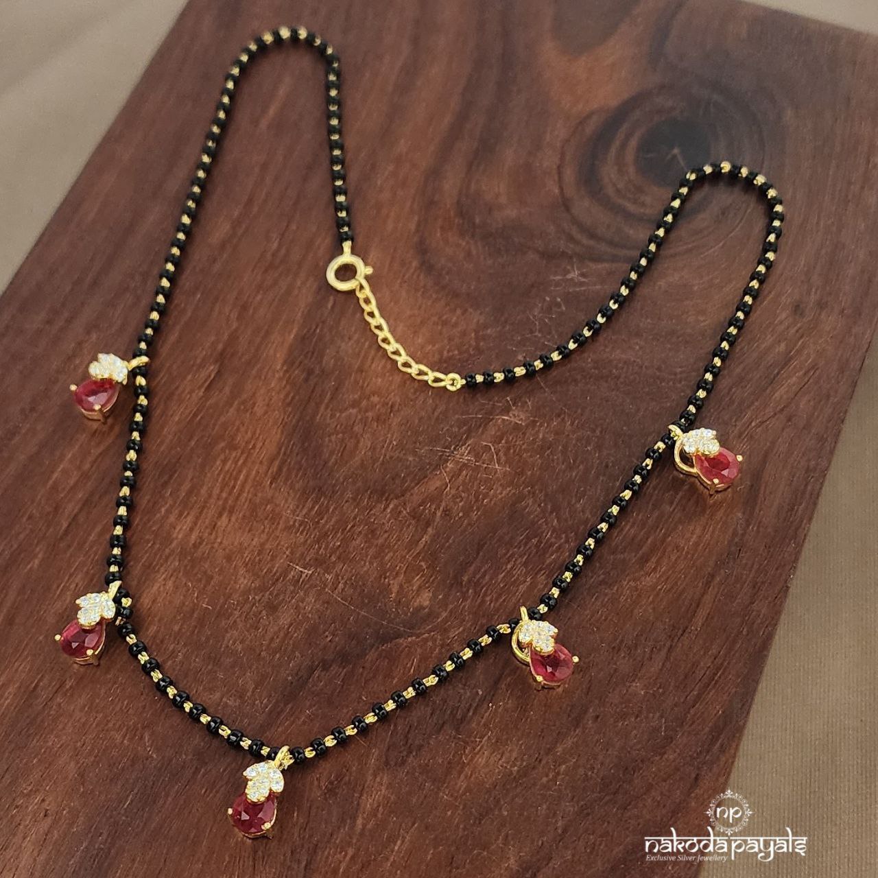 CZ Red Drop Mangalsutra (Ms0605)