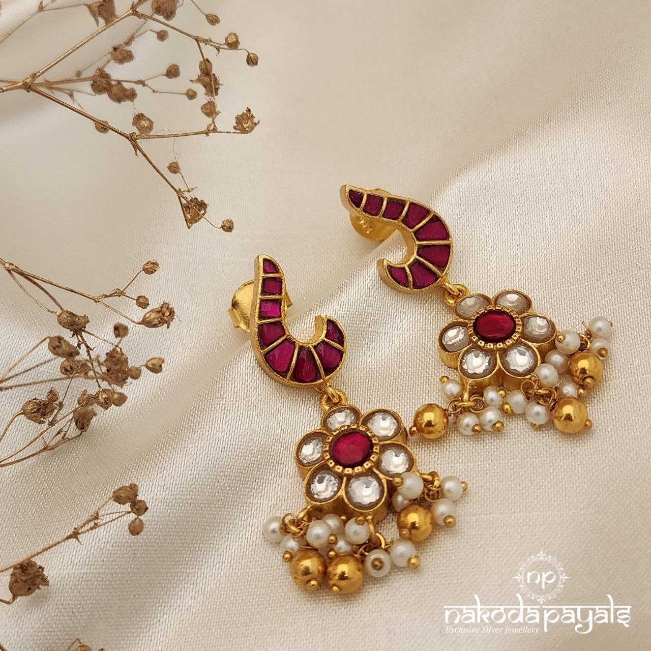 Blooming Kundan Earrings (Ge8320)