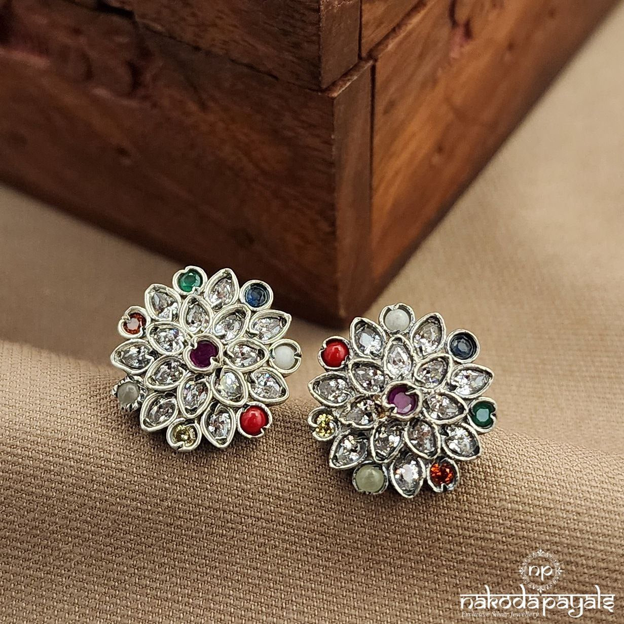 Navaratna Floral Studs (S3713)