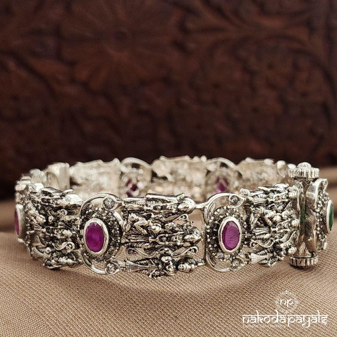 Ram Darbaar Green & Pink Kada (K6216)