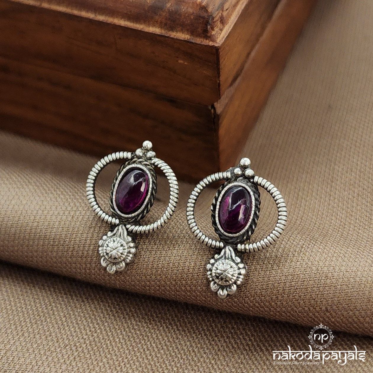 Pink Oval Studs (S3881)