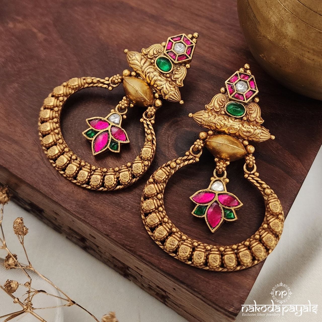 Snappy Kundan Chandbali (Ge8816)