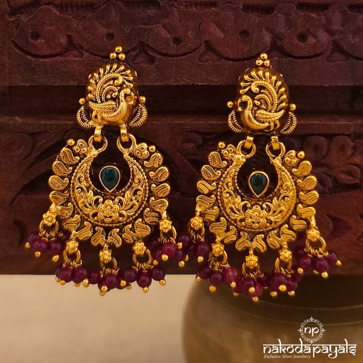 Stunning Peacock Chandbali (Ge11184)