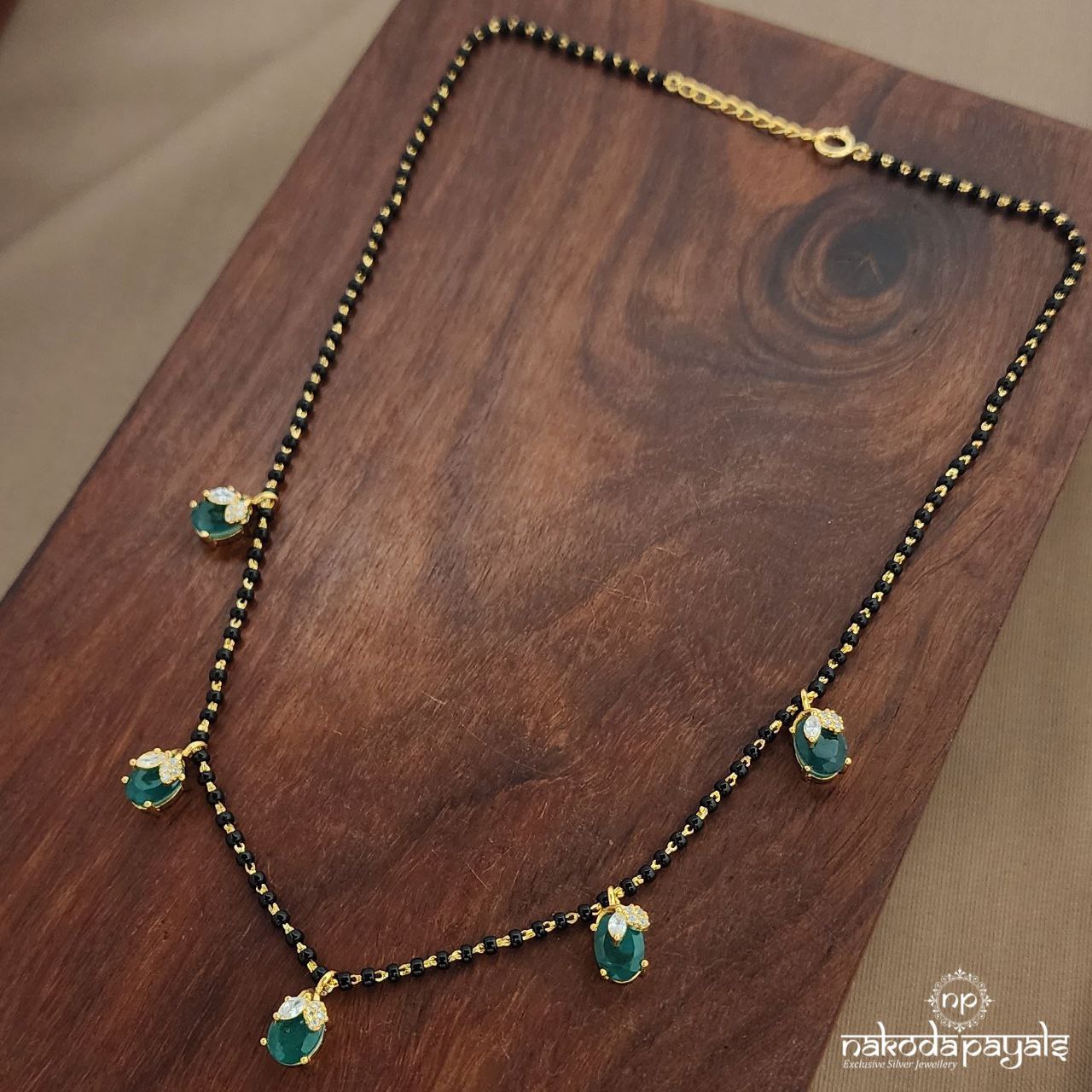 Green CZ Mangalsutra (Ms0592)