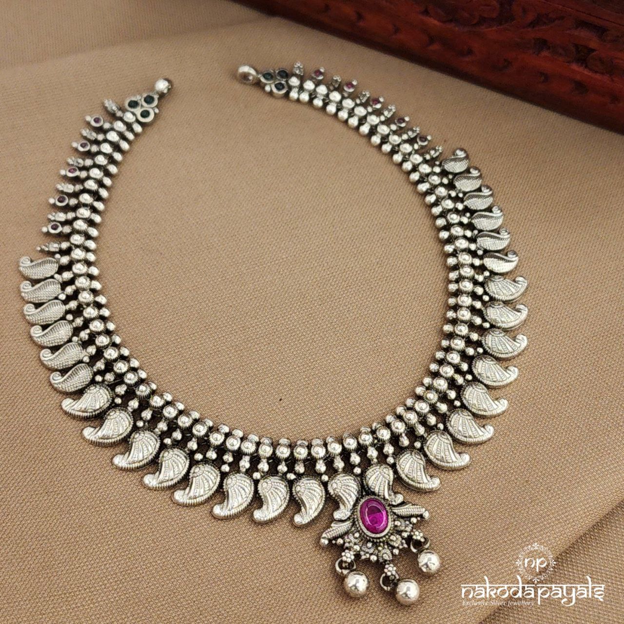 Pink Oval Mango Neckpiece (N11620)