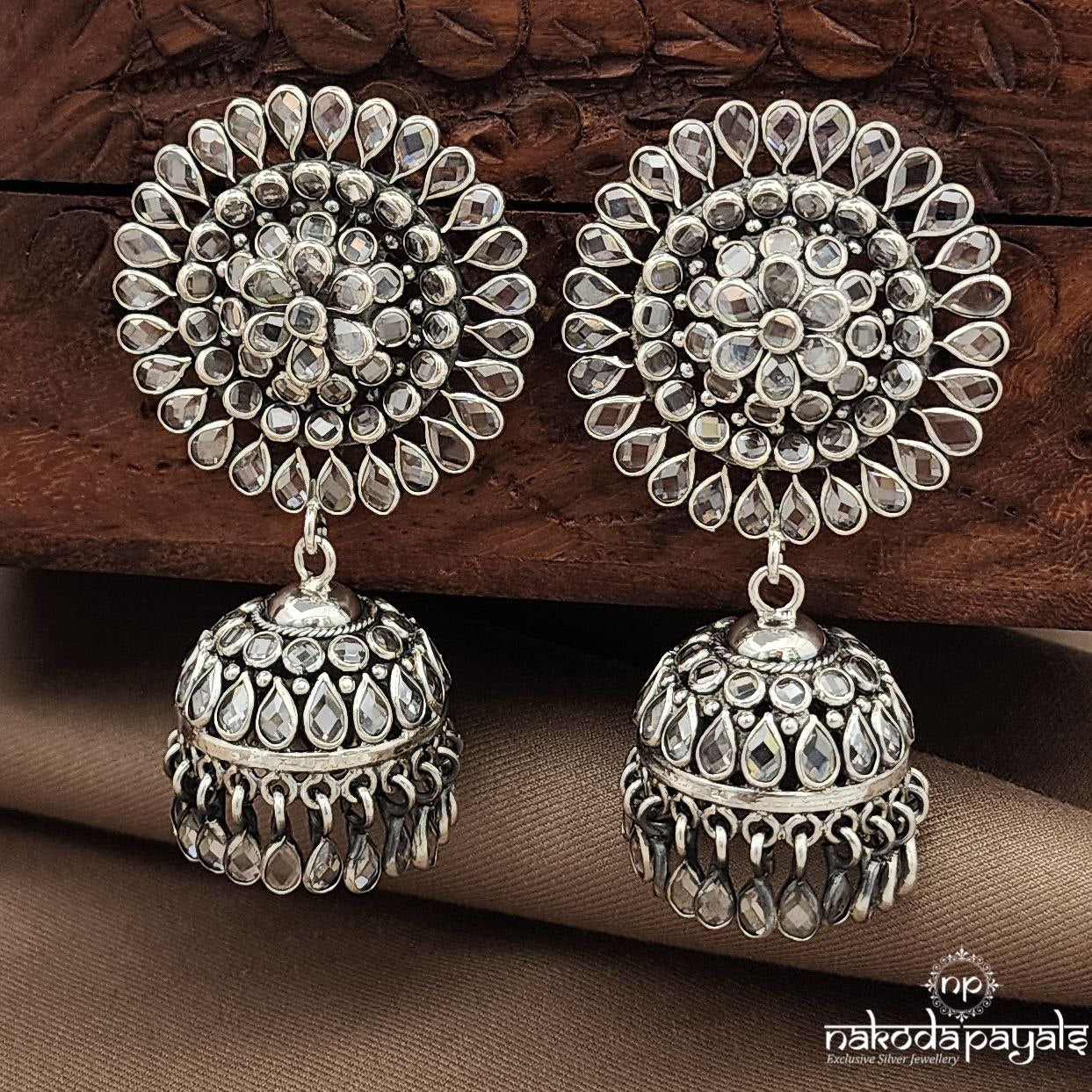 Gorgeous Polki Flower Jhumka (J1443)