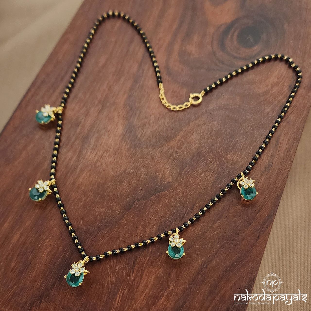 Sparkling Drops Green Mangalsutra (Ms0590)