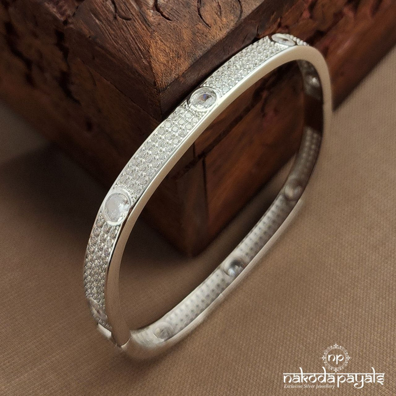 Squarish White Kada (St3774)