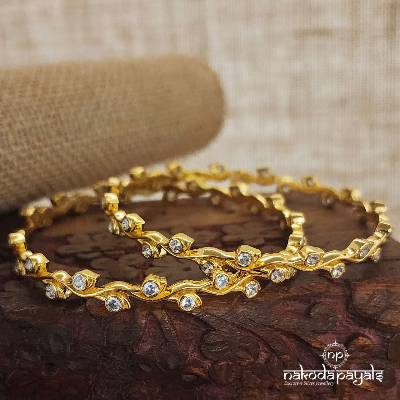 White Leafy Bangles (Gk2854)