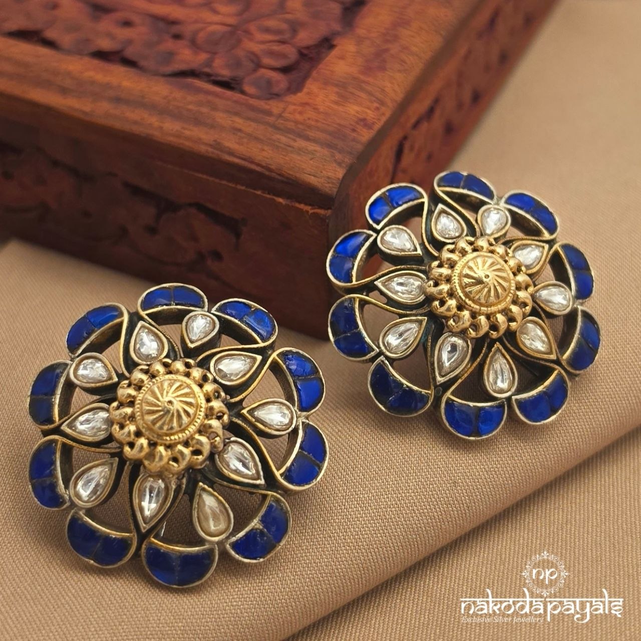 Royal Blue Dial Tone Studs (S4113)