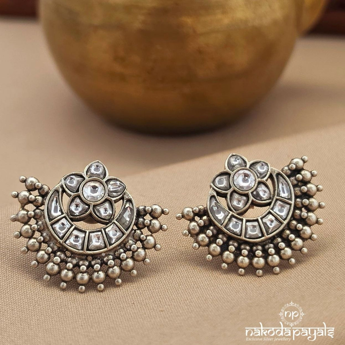 Half Moon Floral Studs (S4260)