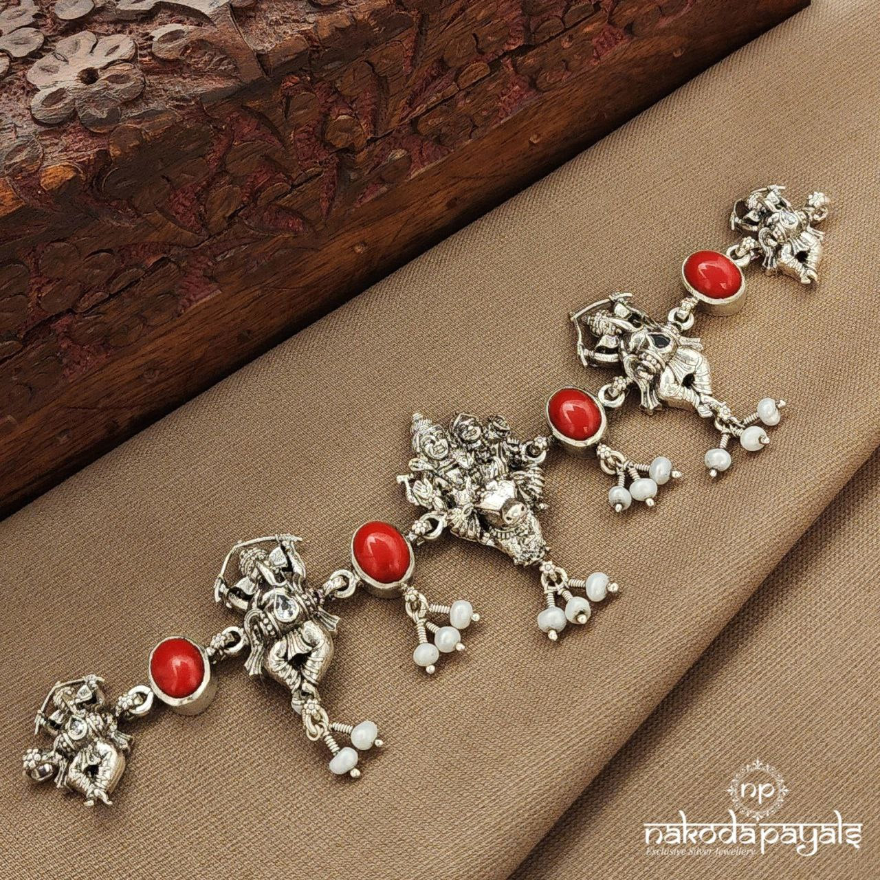 Coral Ganesha Choker (N11472)